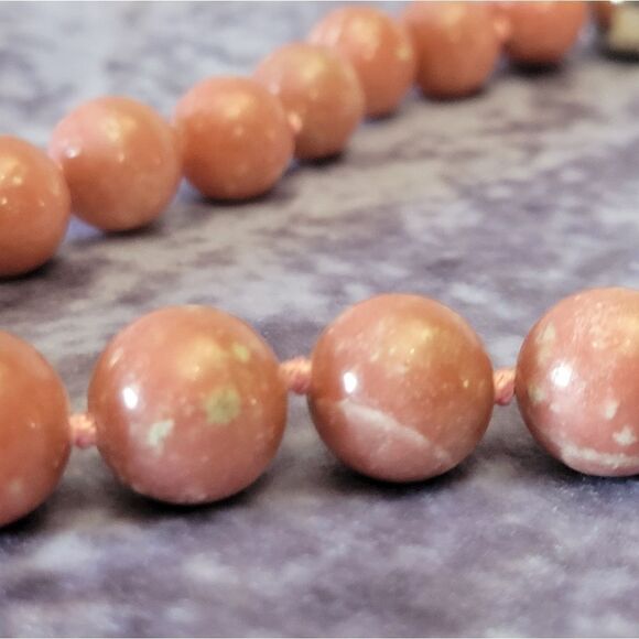 Thulite Beaded Necklace 20 inch - Picture 7 of 12